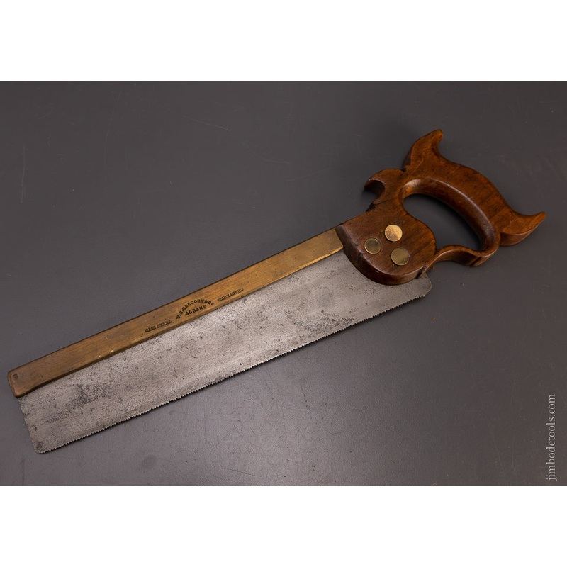 Very Rare W.B. GREGORY ALBANY N.Y. Brass Back Saw – 107642