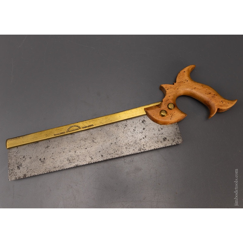 Rare PENNIMAN & BRO BALTIMORE Brass Back Saw with Conical Nuts – 107205