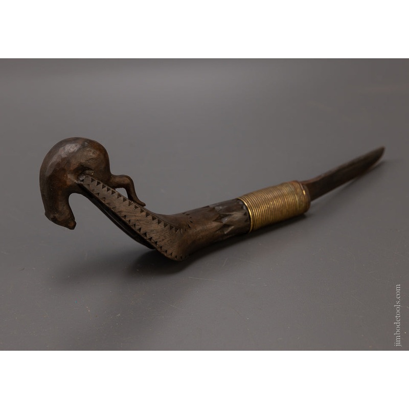 Spectacular American Crooked Knife with Fish and Otter – EXCELSIOR 107858 – AS OF JUNE 22