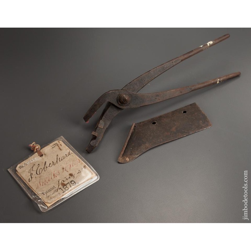 1879 Patent  Model Blacksmith’s Tongs with Original Tag – 77901