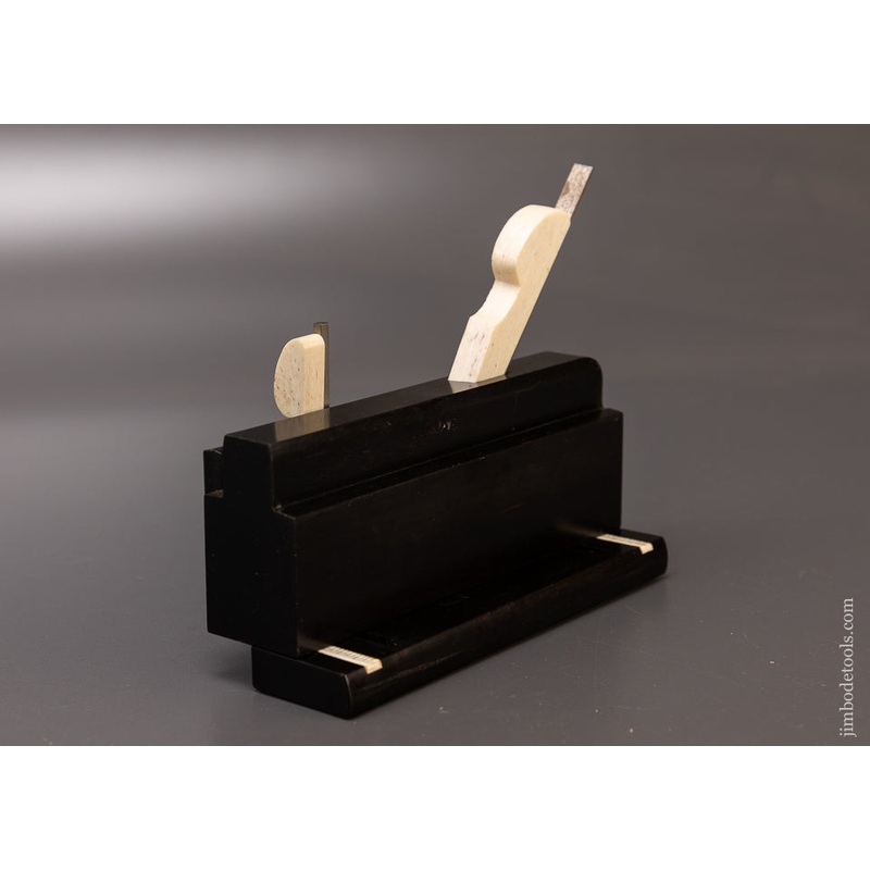 Rare JIM LEAMY 3/4 Scale Ebony & Bone Moving Filletster Plane 6 1/2 inch – EXCELSIOR 107970 – AS OF JULY 3
