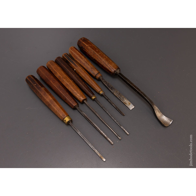 Set of 7 HENRY TAYLOR Carving Chisels Gouges – 108083