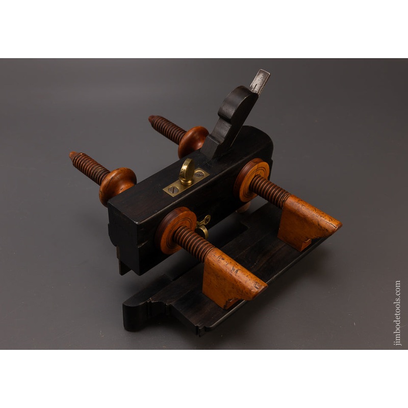 Stunning Solid Ebony Screw Arm Plow Plane by DENISON – 107931