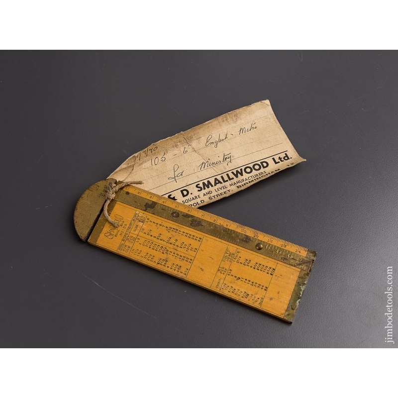 UNUSED Large 6 inch SMALLWOOD Boxwood & Brass Rope Caliper with Tag! * Excelsior 86324