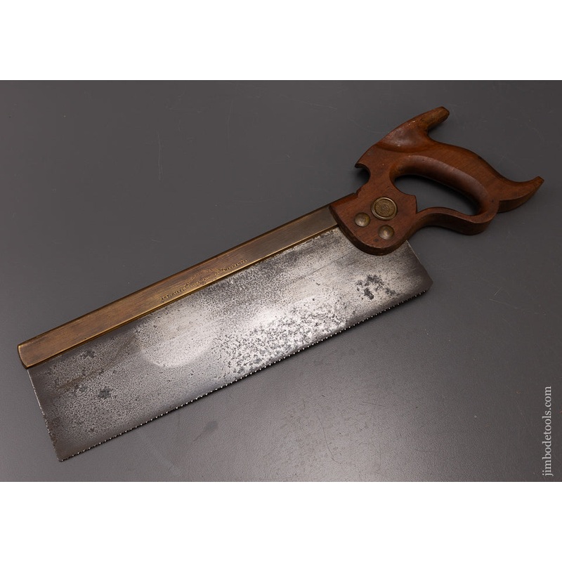 Very Rare DISSTON No. 5 Brass Back Saw with REGANS PATENT Handle – 108064