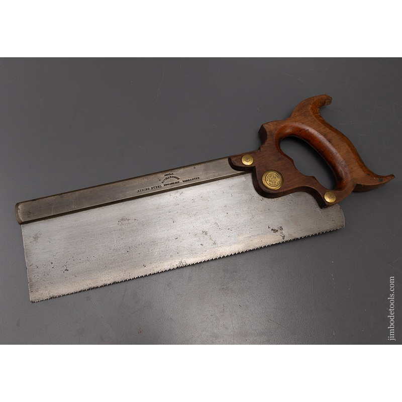 Rare Compact 12 Inch RICHARDSON SPRING STEEL Back Saw – 108162
