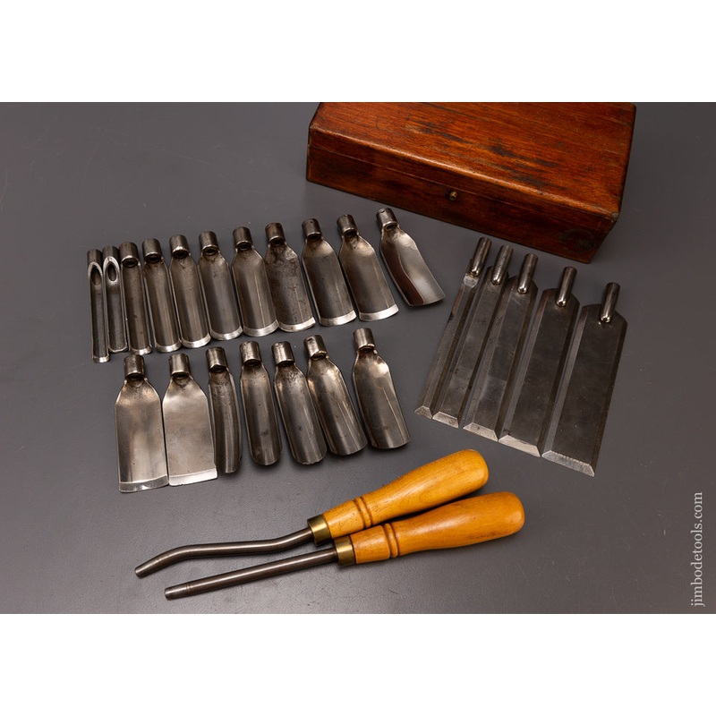 Rare & Fine 25 Piece Pattern Makers Paring Chisel & Gouge Set by ADAMS & NELSON CO. – 108327