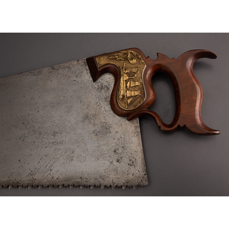 Rare & Spectacular T. TILLOTSON Monster 28 Inch Rip Hand Saw with Brass Escutcheon * EXCELSIOR 108224