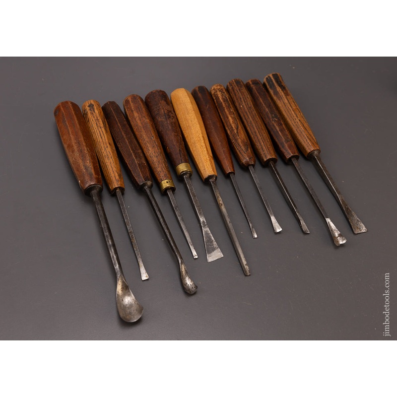 Set of 11 HERRING BROS. Carving Chisels Gouges – 108078