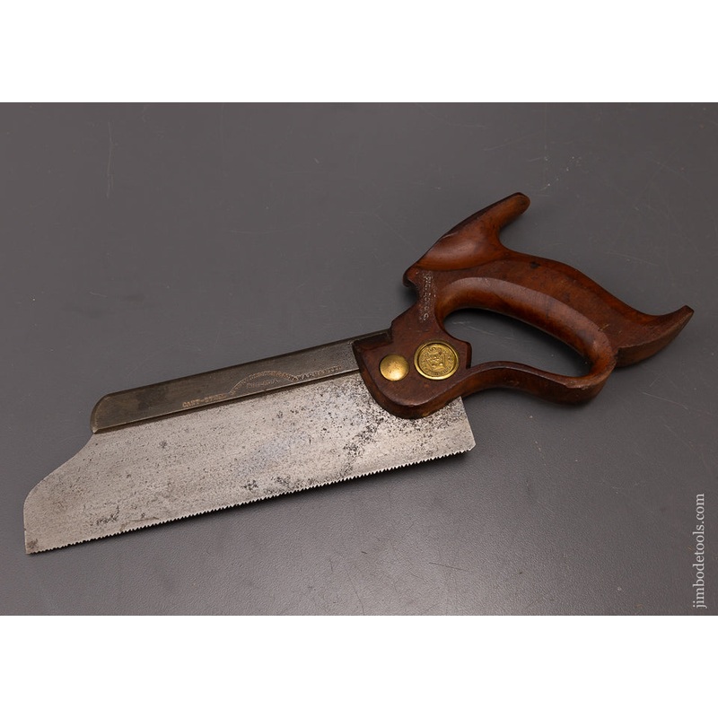 Rare 8 Inch DISSTON No. 9 Dovetail Saw with REGAN PATENT Handle & Ogee Toe – 108354