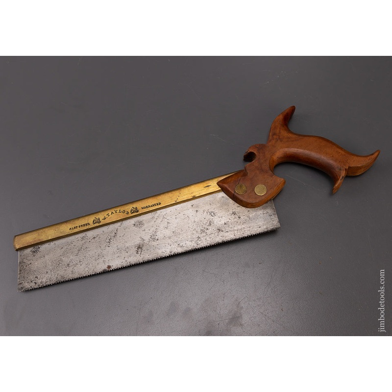 Rare & Early W. TAYLOR Double Eagle Brass Back Saw – 108396
