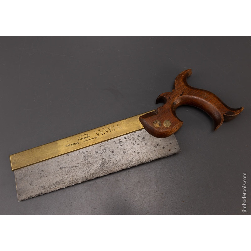 Rare J. FLINT ROCHESTER (NY) Brass Back Dovetail Saw – 108516