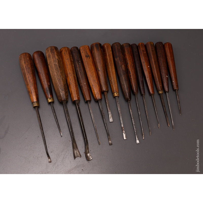 Set of 15 C. MAIERS Carving Chisels Gouges — 108088