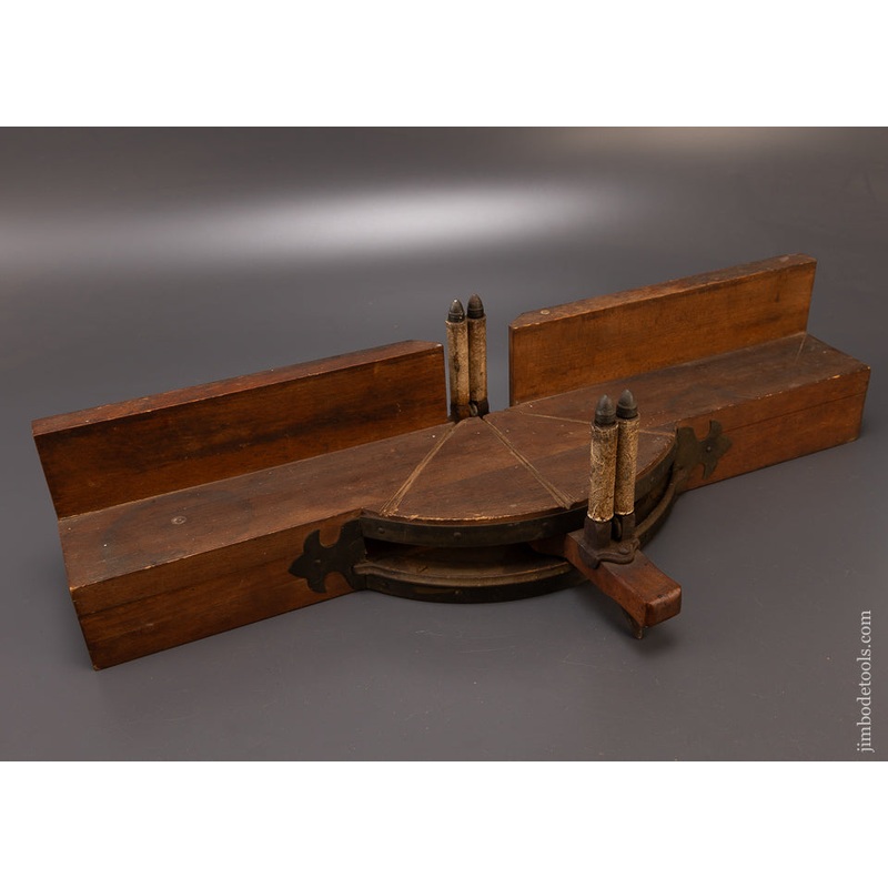 Spectacular 1873 STEVENS PAT. Mitre Box with Brass Escutcheons – 108438 – AS OF AUG 17