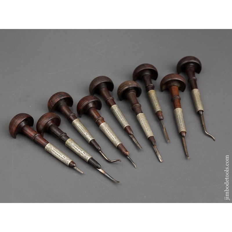 WUNDES Patent March 12, 1889 Set of Nine Gravers — 84089