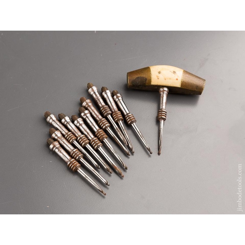 RARE Bone & Brass Barrel Tester with Eleven Bits! ** 87070U