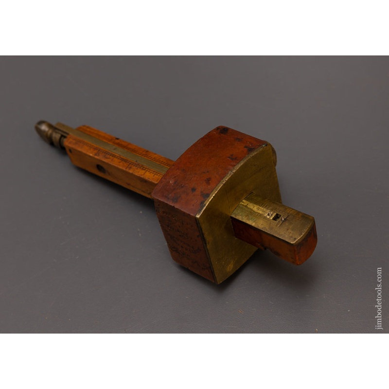 Rare! DISSTON & MORSS 8 inch Boxwood & Brass Mortise Gauge – 108705