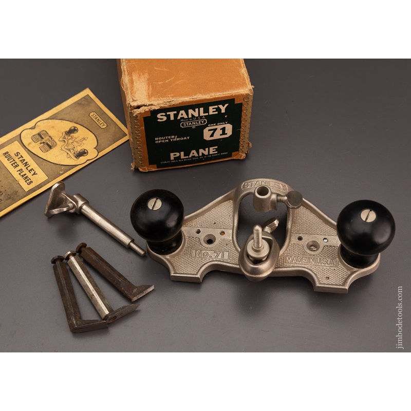 STANLEY No. 71 Router Plane USA Model 100% Complete Mint in Box — 103734