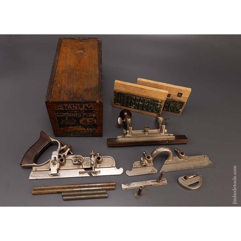 100% Complete STANLEY No. 45 Combination Plow Plane in Box SWEETHEART – 109004