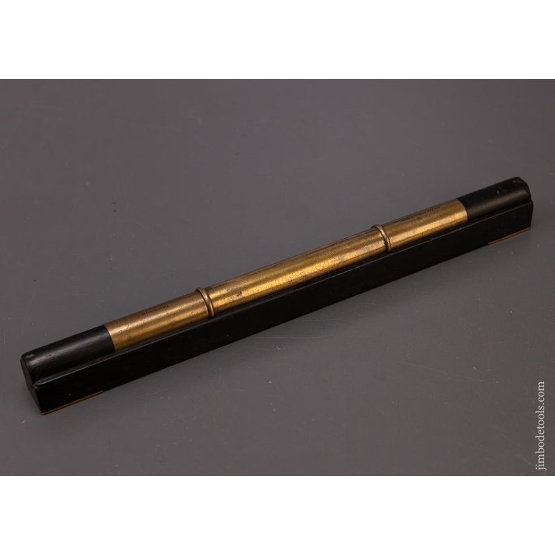Rare MACKAY, BURLEY & HEYS Ebony & Brass Level with Eclipse Vial Cover – EXCELSIOR 108982