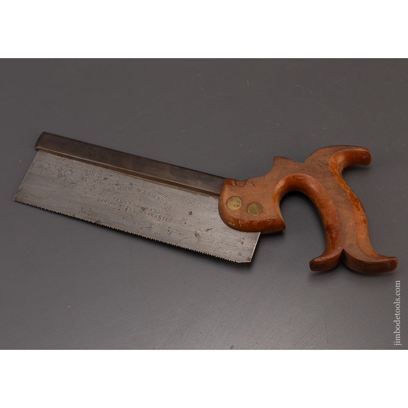 Rare SALMON WASHBURN TAUNTON MASS SPRING STEEL Back Saw – 108936
