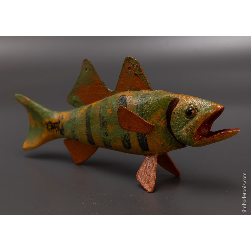 Spectacular 12 Inch Hand Carved Fish Decoy by Robert Francis – 109047
