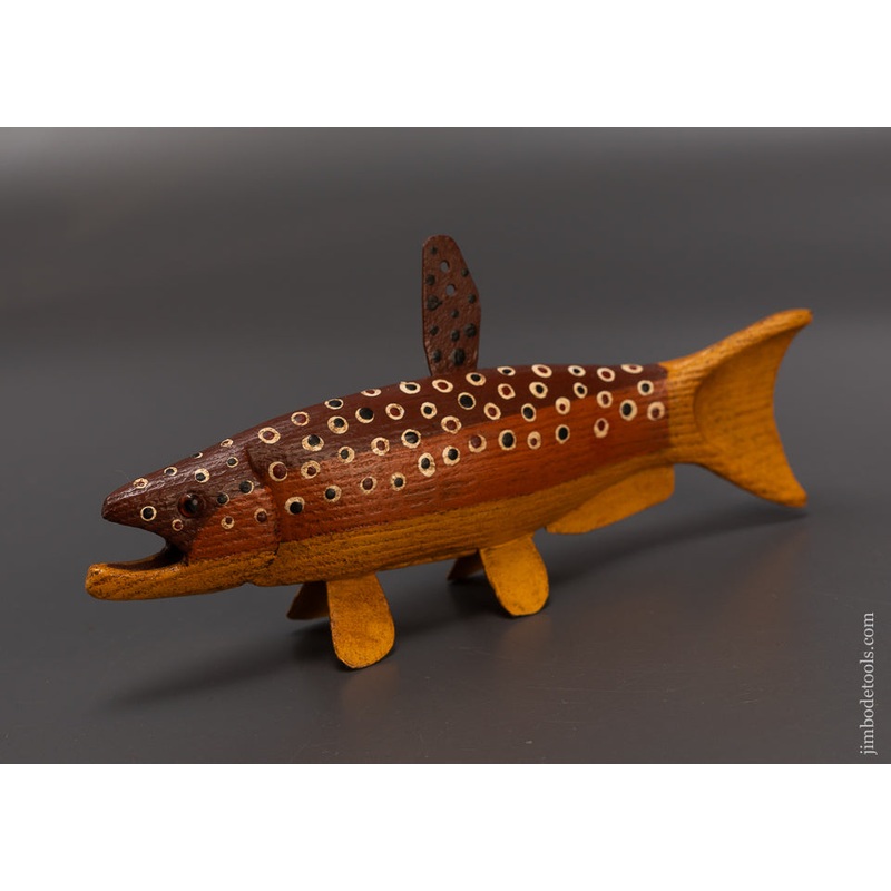 Spectacular 8 1/2 Inch Hand Carved Fish Decoy by Robert Francis – 109051