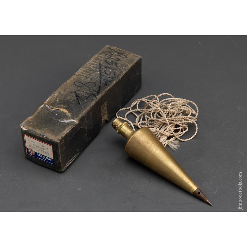 16 ounce BELKNAP  Brass Plumb Bob MINT in Original Box — 93621