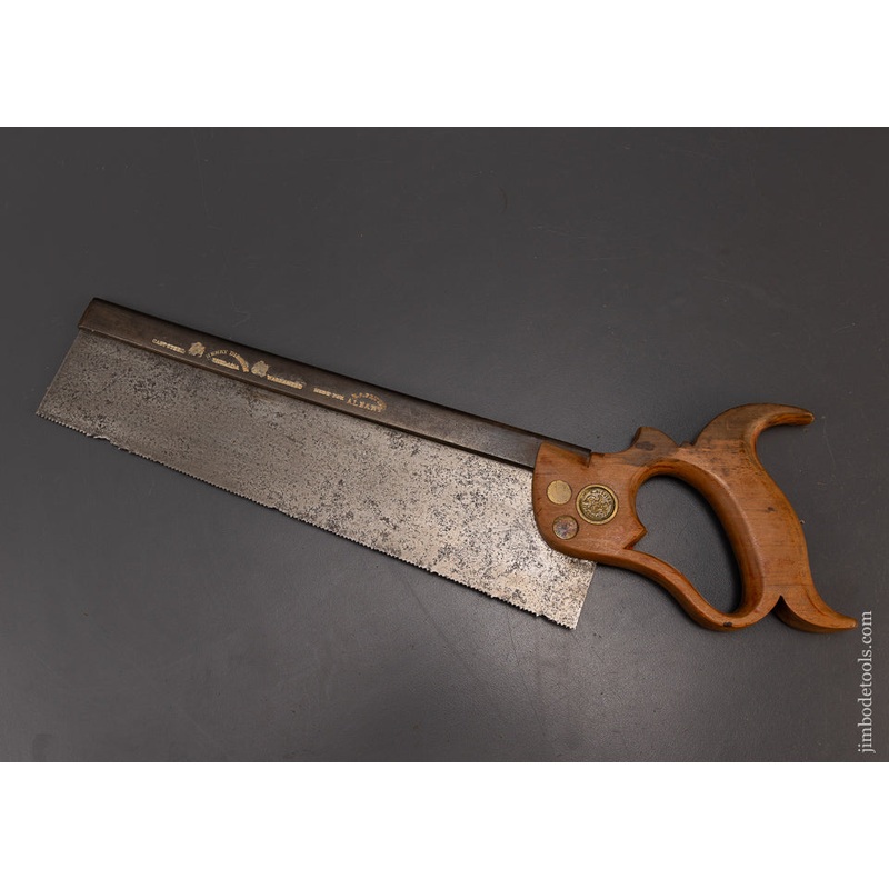 Rare DUAL MARK DISSTON (Eagle) & R.S. PRUYN ALBANY (NY) Back Saw – 109279