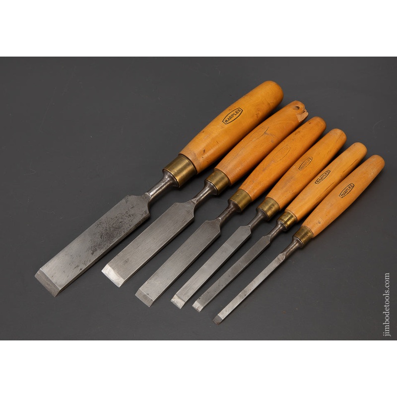 Set of 6 MARPLES Square Edge Tang Firmer Chisels with Boxwood Handles – 109035