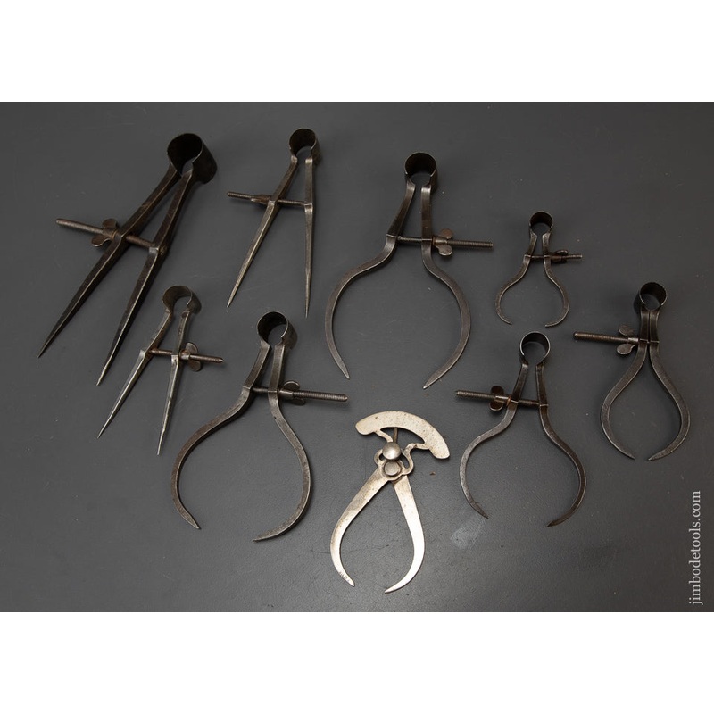 Set of 9 Precision Tools Calipers & Dividers – 109215