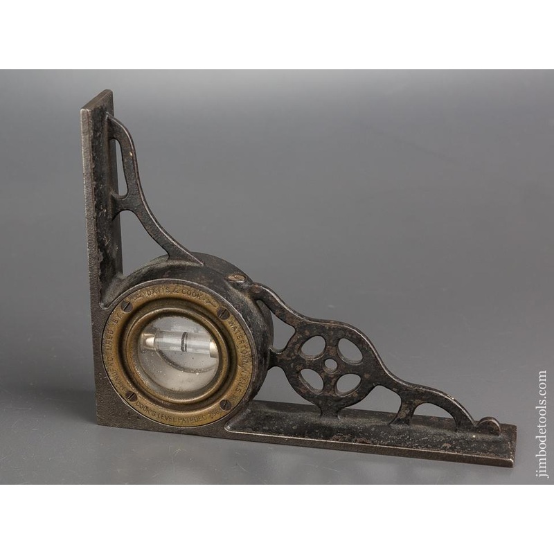 Rare! COOK Patent December 7, 1886 DAVIS & COOK Pretzel Corner Level FINE — 82431