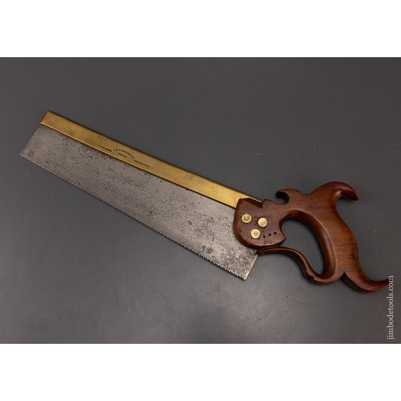 Rare J.H. BRINGHURST PHILADA SPRING STEEL Brass Back Dovetail Saw – 109319