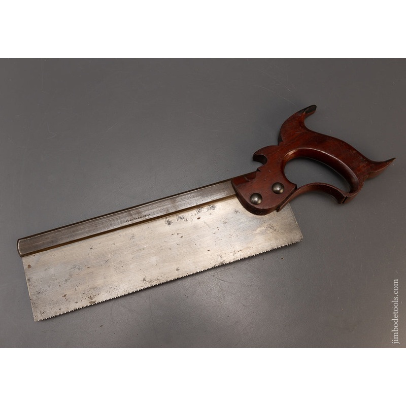 Rare PLATT & HOLROYD SPRING STEEL Back Saw with Mahogany Handle – 109254