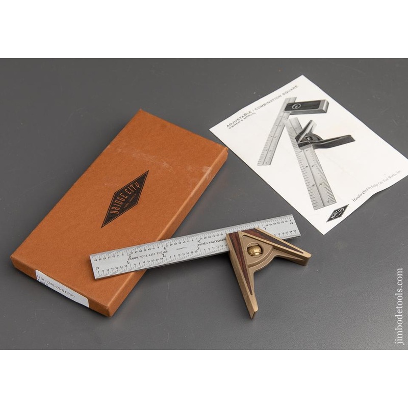 Rare! ROSEWOOD BRIDGE CITY TOOL WORKS CS-6 Combination Square MINT in Original Box – X91170