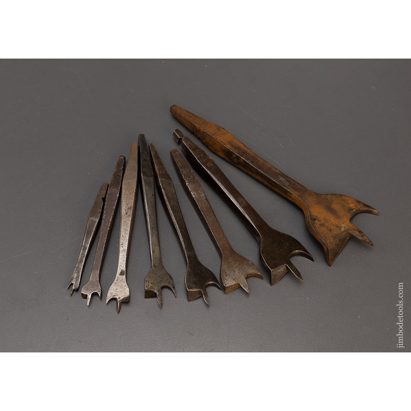 Working Set of Eight 19th Century Center Bits for Bit Brace – 109102