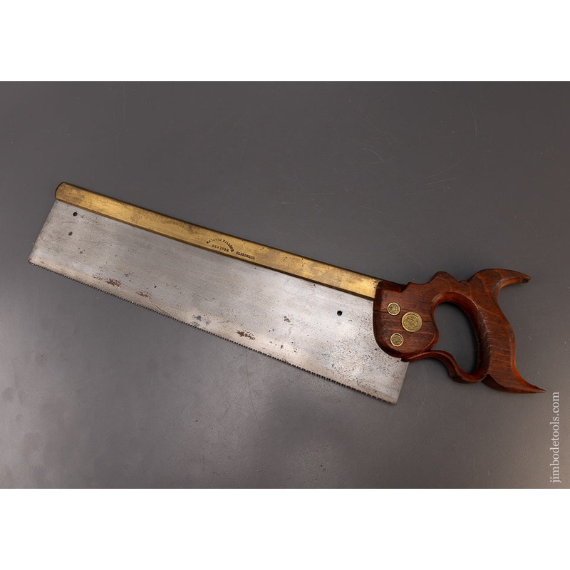 Rare BALDWIN HILL & CO NEW YORK 16 Inch Tenon Saw Triple Medallion – 109458