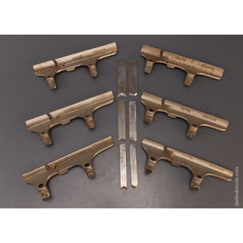 Set of 6 Hollow & Round Bottoms with Irons for RECORD No. 405 & STANLEY No. 45 Combination Planes – 109431