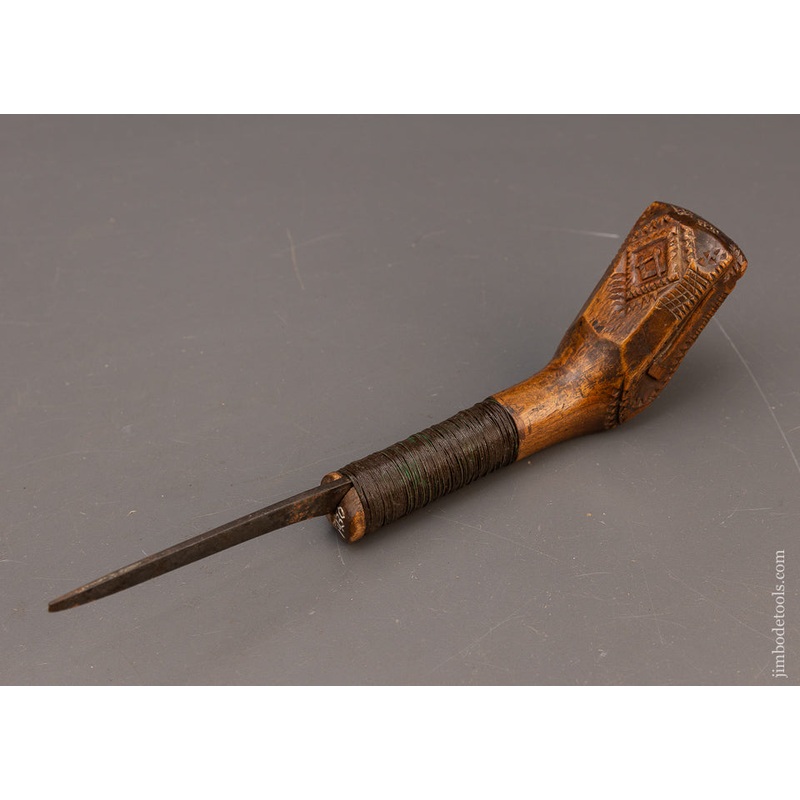 World Class Carved Native American Crooked Knife with Axe, Masonic Symbol, Peavy – EXCELSIOR 115704 – AS OF MAY 28