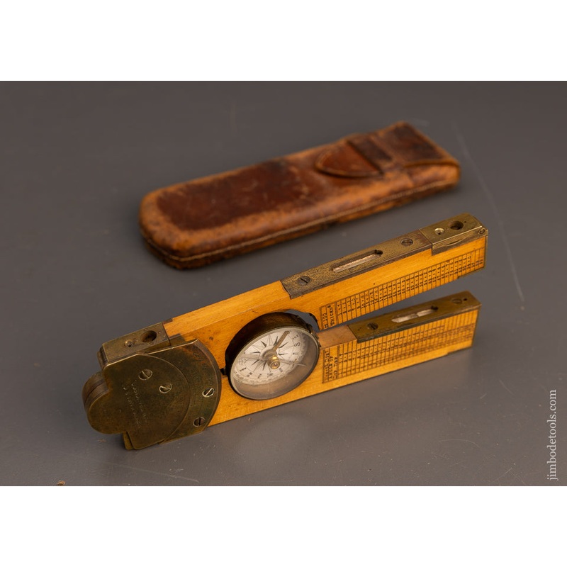 Rare HENRY KAHN & CO. SAN FRANCISCO Clinometer Boxwood & Brass – 116562
