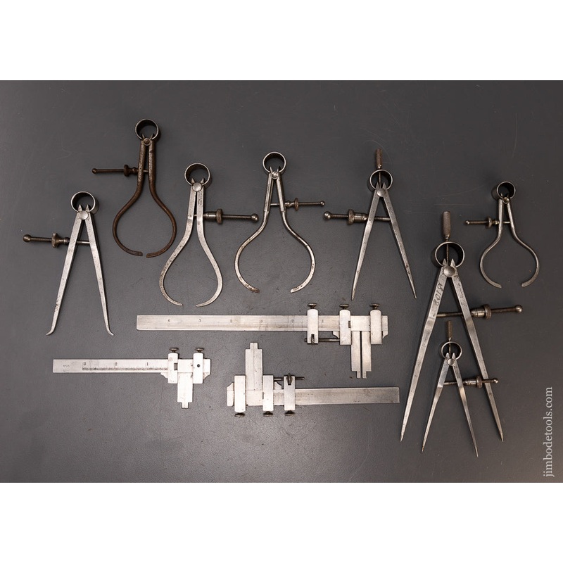 Set of 11 STARRETT Precision Tools Calipers & Dividers – 109217