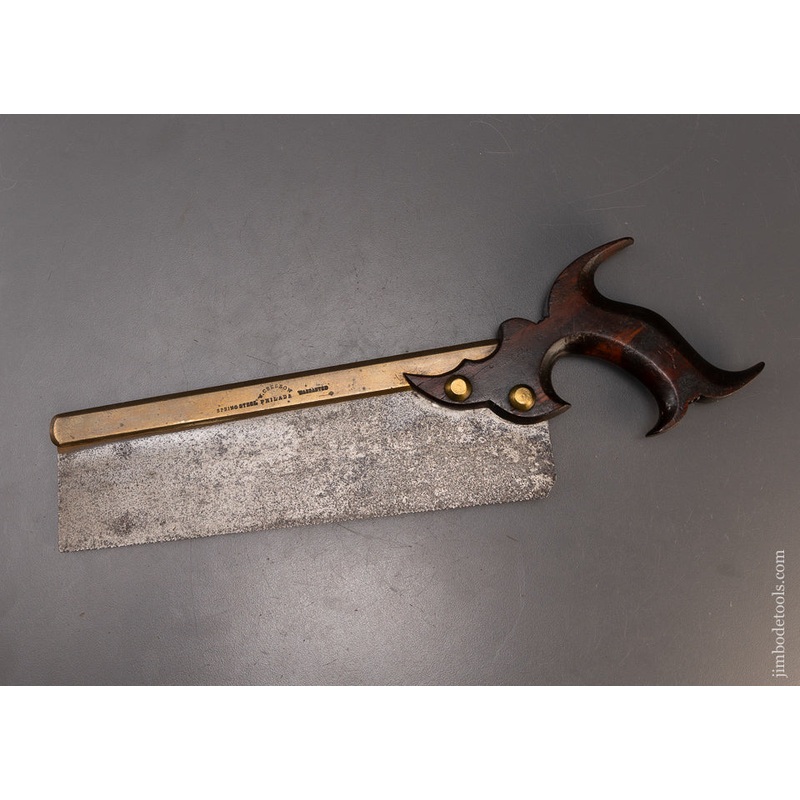Spectacular W. CRESSON PHILADA SPRING STEEL Double Cove Brass Back Dovetail Saw – EXCELSIOR 109469