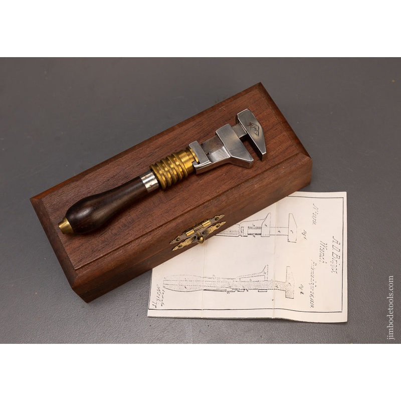 Stunning Miniature 4 1/2 Inch A.D. BRIGGS PATENT Wrench by HILARY KLEIN in Original Box — 109375