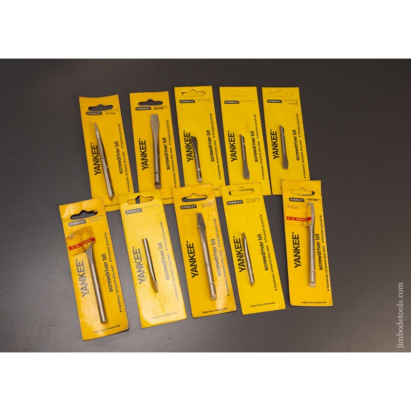 10 Assorted New Old Stock STANLEY YANKEE Screwdriver Bits – 109719