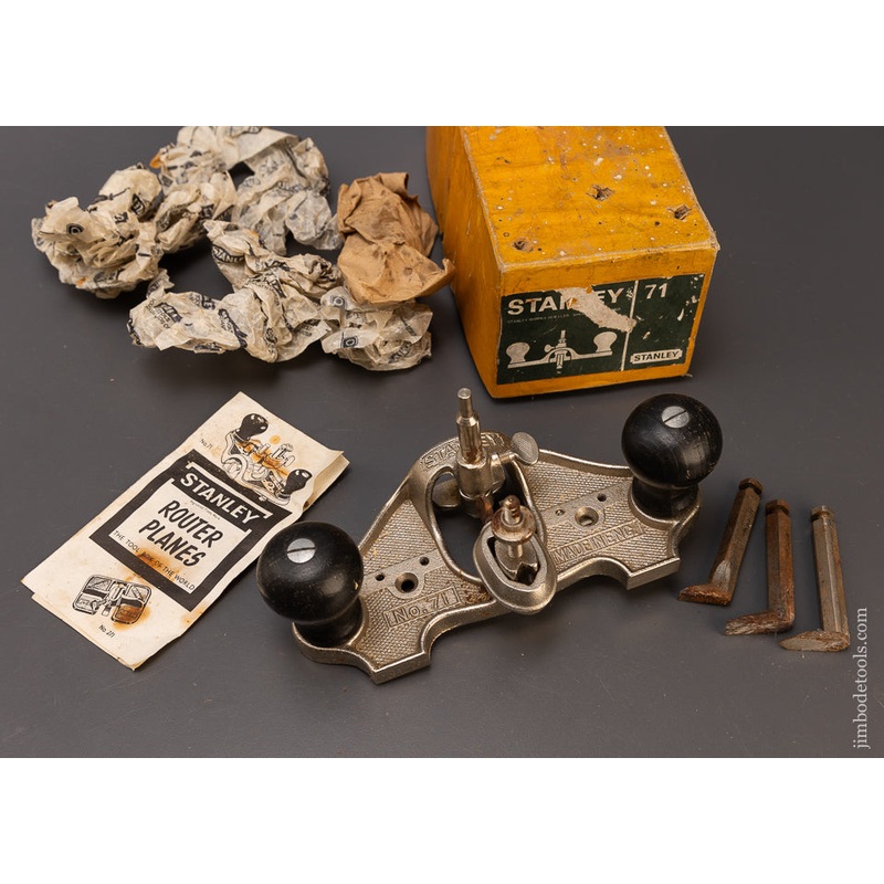STANLEY No. 71 Router Plane 100% Complete Near Mint in Original Box –  109820