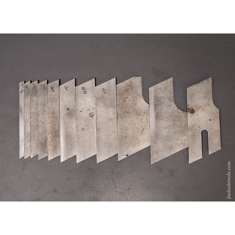 Set of 11 Skewed Cutters for STANLEY No. 46 Plow Plane – 110379