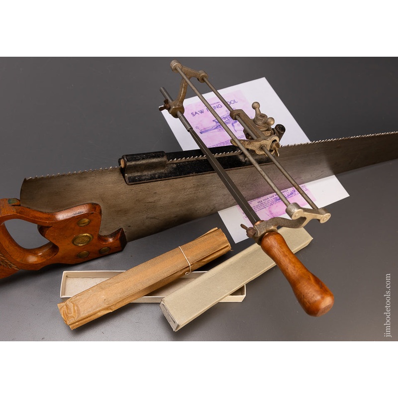 STEARNS Patent No. 400 Saw Filer With Full Box of SIMONDS Files – 110359