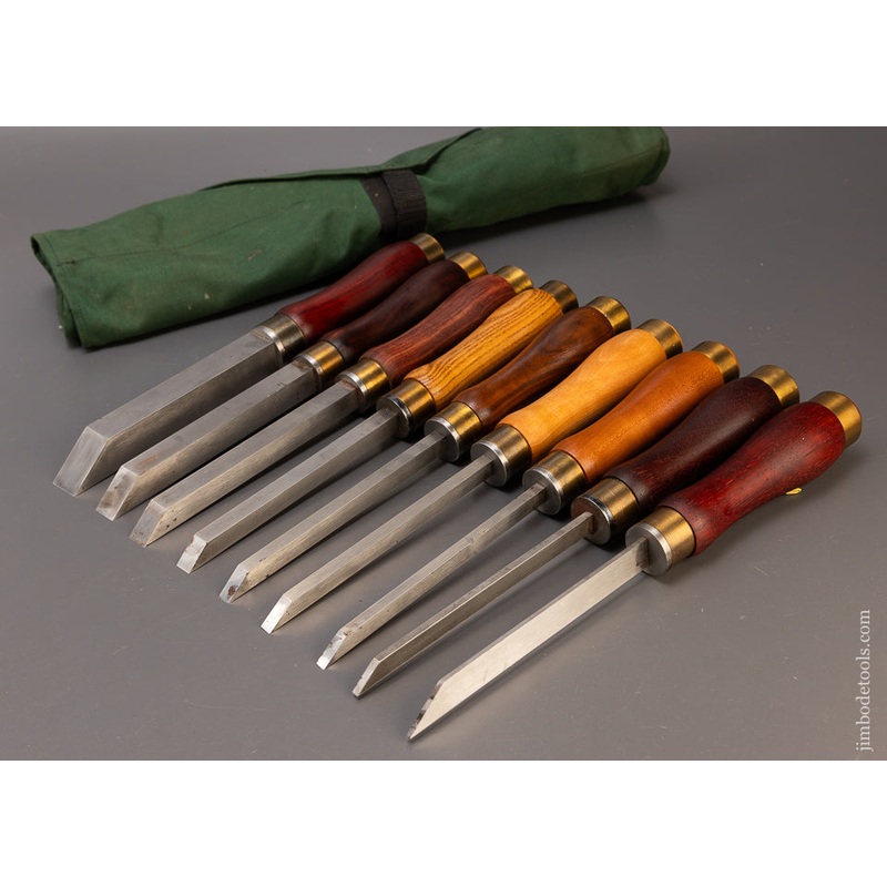 Stunning Set of 9 Modern Pig Sticker Mortise Chisels – 110106 – AS OF DEC 19