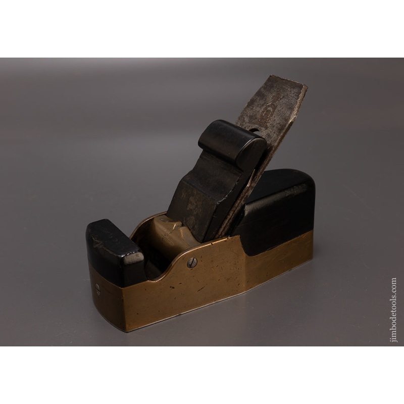 Very Rare NORRIS Gunmetal & Ebony Smooth Plane with Cupids Bow Bridge Signed BUCK – EXCELSIOR 108523