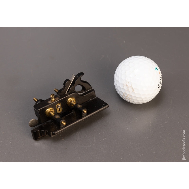 Signed DAVID BROOKSHAW Miniature Ebony Plow Plane with Brass Arms – EXCELSIOR 110324 – AS OF JAN 1